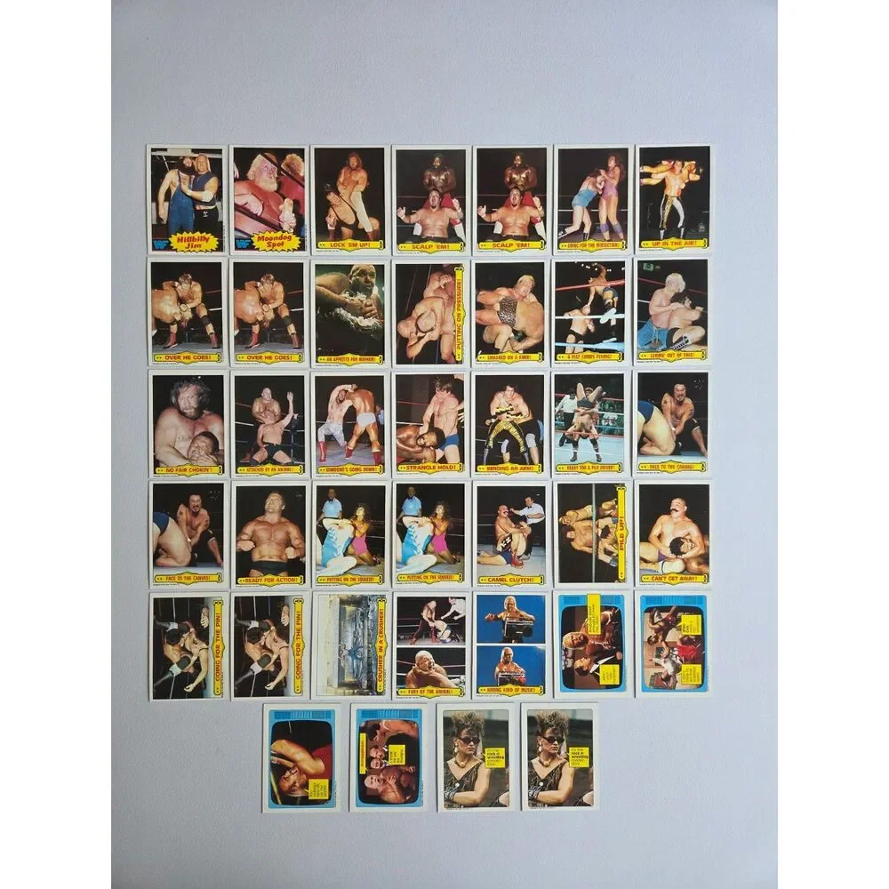 Vintage 1985 Topps WWF Trading Cards 39 Card Lot Hulk Hogan And More